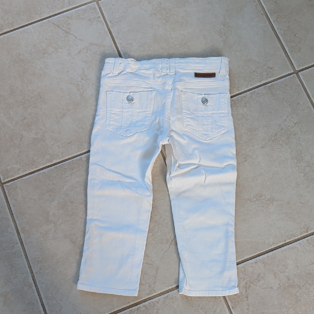 Burberry Kids White Denim Capris Pants, Girls Size 12